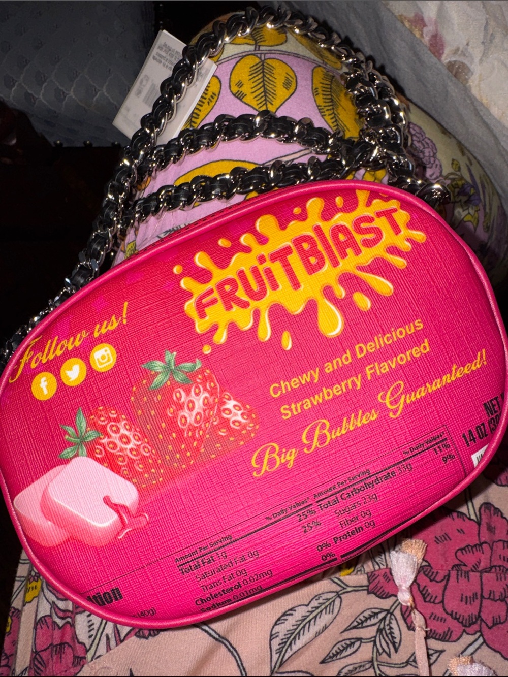NEW NWT Moschino Fruit Blast Pink Graphic Crossbody Bag Purse Pop Art Candy - Picture 8 of 8